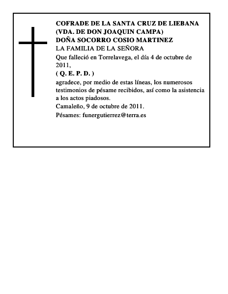 DOÑA SOCORRO COSIO MARTINEZ