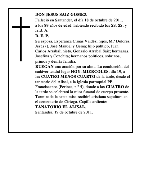 DON JESUS SAIZ GOMEZ
