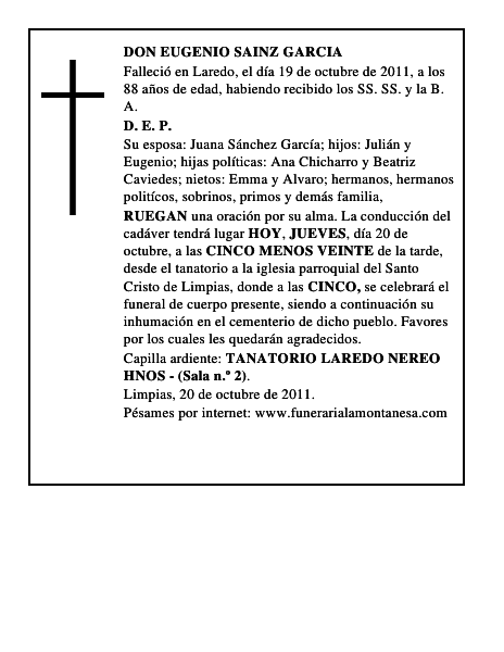 DON EUGENIO SAINZ GARCIA