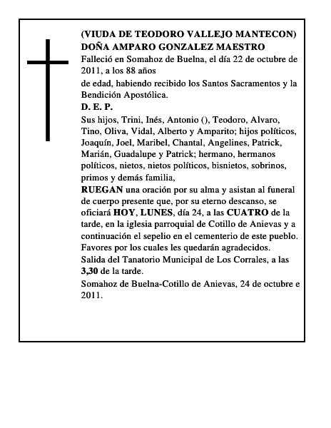 DOÑA AMPARO GONZALEZ MAESTRO