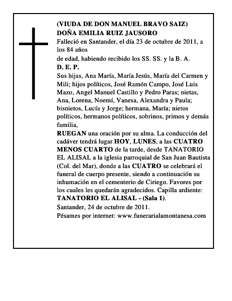 DOÑA EMILIA RUIZ JAUSORO