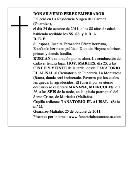 DON SILVERIO PEREZ EMPERADOR