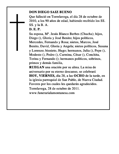 DON DIEGO SAIZ BUENO