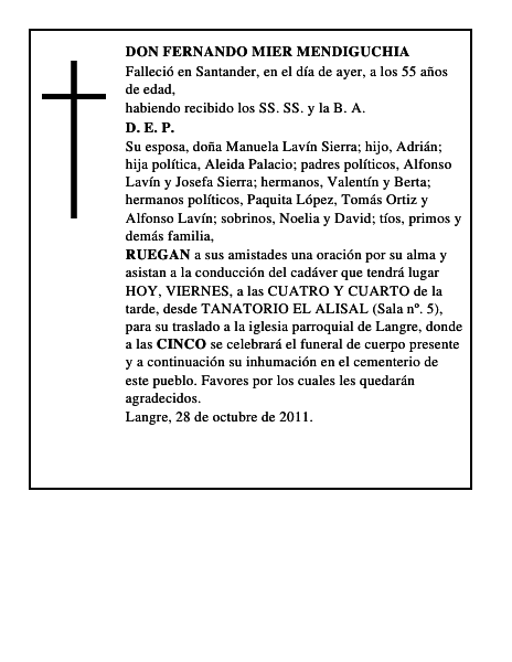 DON FERNANDO MIER MENDIGUCHIA