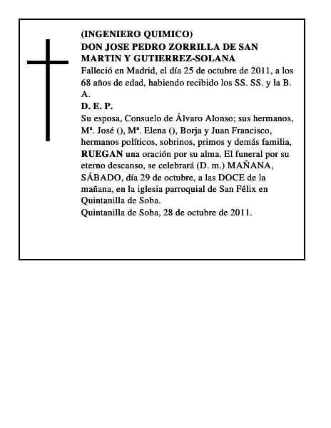 DON JOSE PEDRO ZORRILLA DE SAN MARTIN Y GUTIERREZ-SOLANA