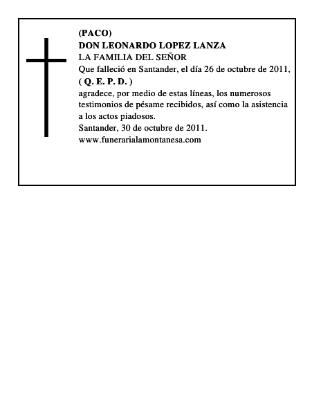 DON LEONARDO LOPEZ LANZA