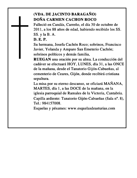 DOÑA CARMEN CACHON ROCO