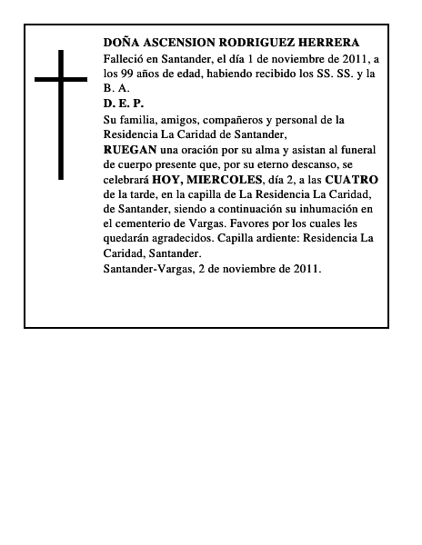 DOÑA ASCENSION RODRIGUEZ HERRERA
