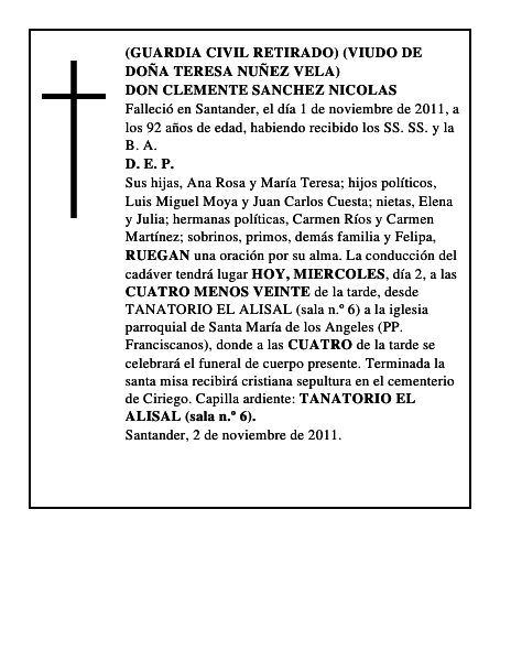 DON CLEMENTE SANCHEZ NICOLAS