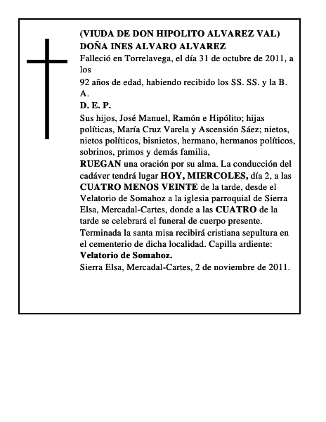 DOÑA INES ALVARO ALVAREZ