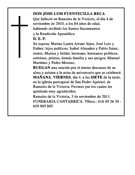 DON JOSE LUIS FUENTECILLA RECA