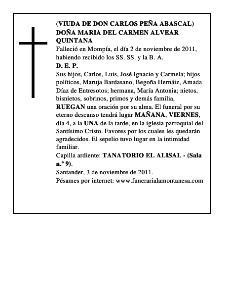 DOÑA MARIA DEL CARMEN ALVEAR QUINTANA