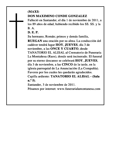 DON MAXIMINO CONDE GONZALEZ
