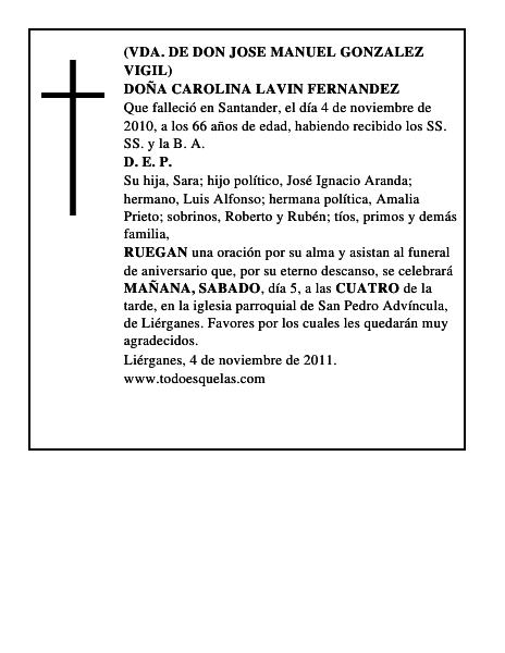 DOÑA CAROLINA LAVIN FERNANDEZ