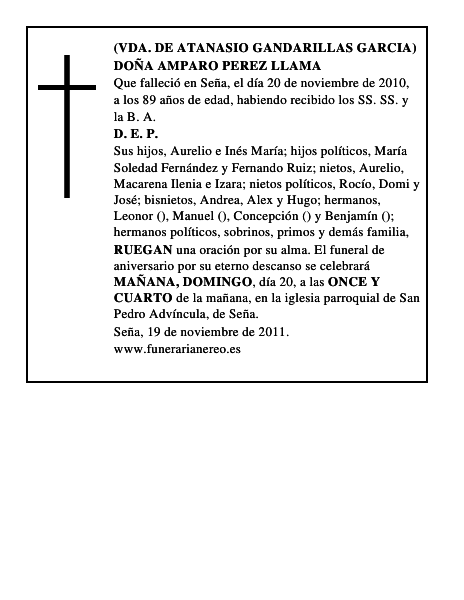 DOÑA AMPARO PEREZ LLAMA