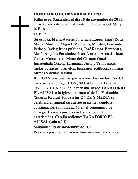 DON PEDRO ECHEVARRIA BEAÑA