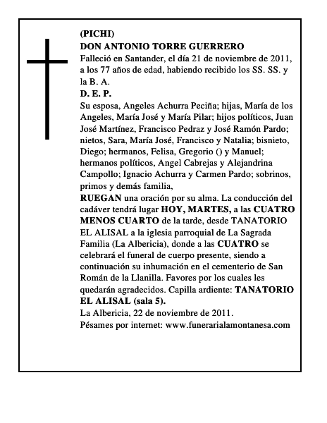 DON ANTONIO TORRE GUERRERO