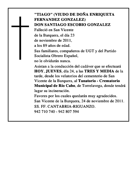 DON SANTIAGO ESCOBIO GONZALEZ