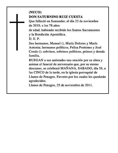 DON SATURNINO RUIZ CUESTA