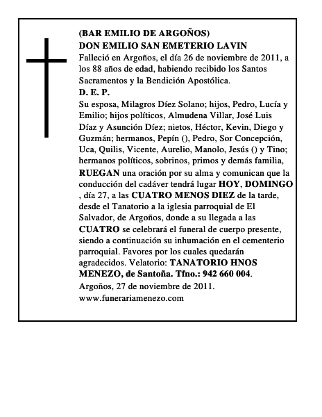 DON EMILIO SAN EMETERIO LAVIN