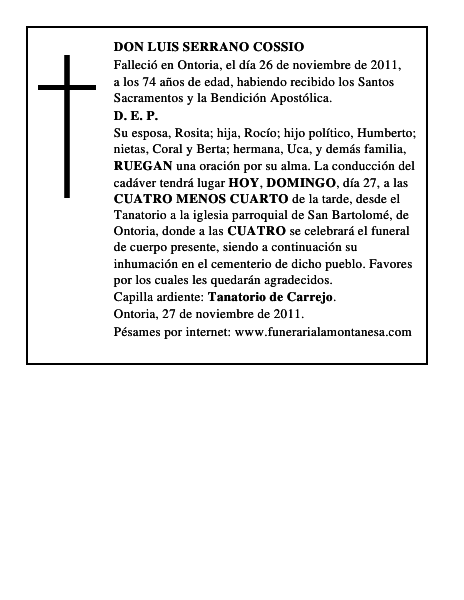 DON LUIS SERRANO COSSIO