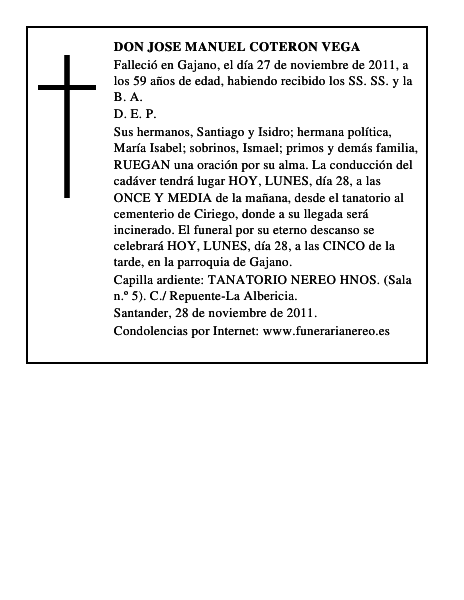 DON JOSE MANUEL COTERON VEGA
