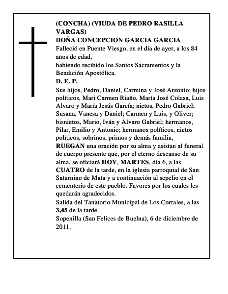 DOÑA CONCEPCION GARCIA GARCIA