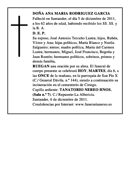 DOÑA ANA MARIA RODRIGUEZ GARCIA