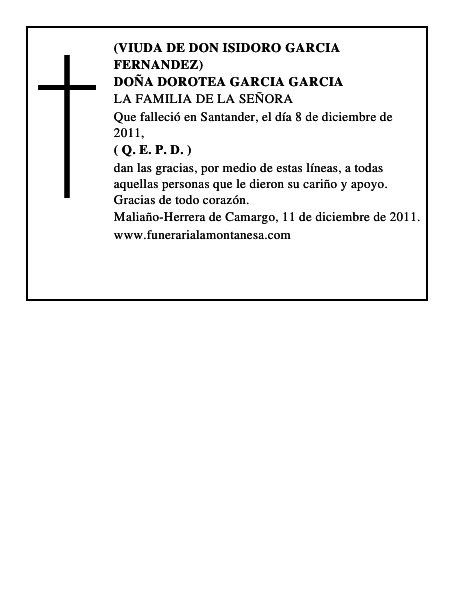 DOÑA DOROTEA GARCIA GARCIA