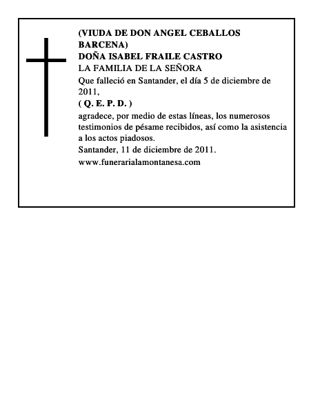 DOÑA ISABEL FRAILE CASTRO