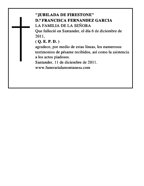 D.ª FRANCISCA FERNANDEZ GARCIA