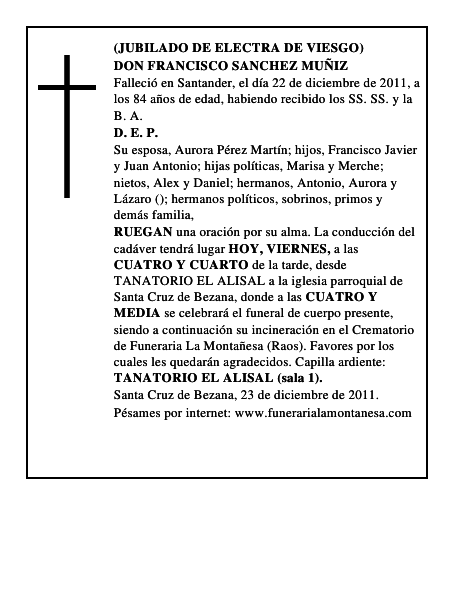 DON FRANCISCO SANCHEZ MUÑIZ