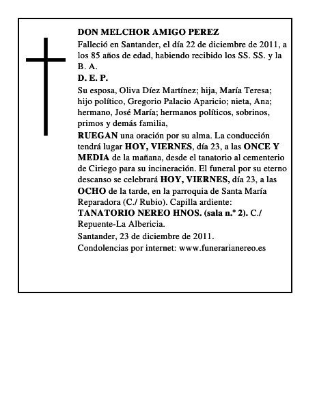 DON MELCHOR AMIGO PEREZ