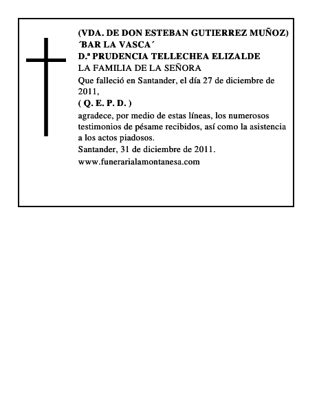 D.ª PRUDENCIA TELLECHEA ELIZALDE