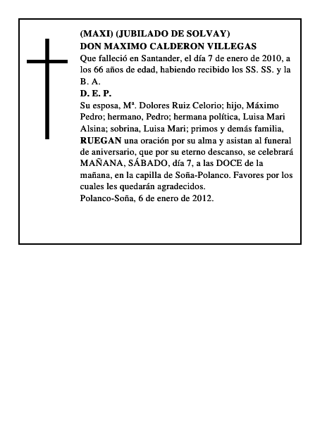 DON MAXIMO CALDERON VILLEGAS