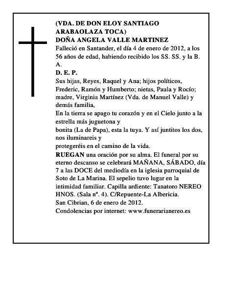 DOÑA ANGELA VALLE MARTINEZ