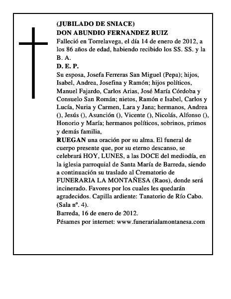 DON ABUNDIO FERNANDEZ RUIZ