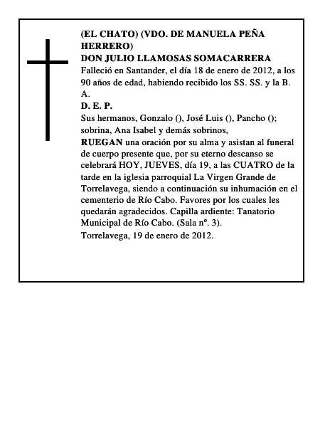 DON JULIO LLAMOSAS SOMACARRERA