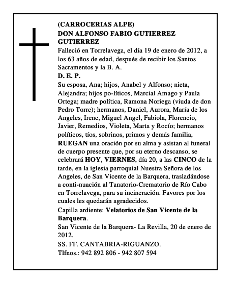 DON ALFONSO FABIO GUTIERREZ GUTIERREZ