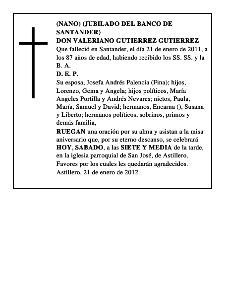 DON VALERIANO GUTIERREZ GUTIERREZ
