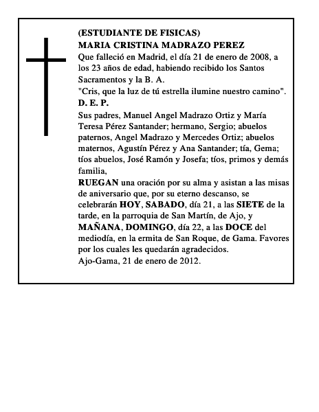 MARIA CRISTINA MADRAZO PEREZ