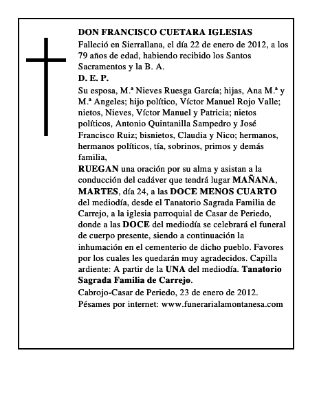 DON FRANCISCO CUETARA IGLESIAS