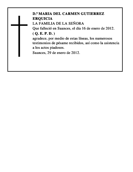 D.ª MARIA DEL CARMEN GUTIERREZ ERQUICIA