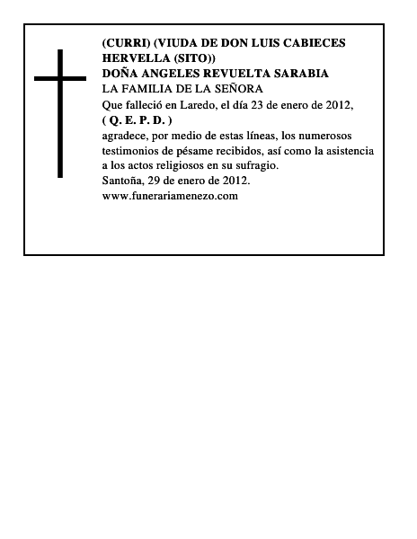DOÑA ANGELES REVUELTA SARABIA