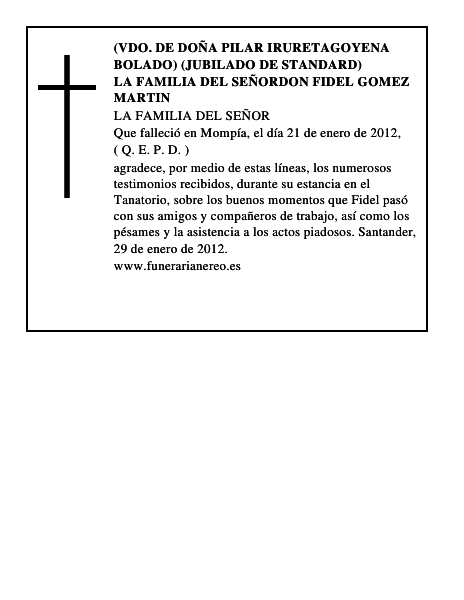 LA FAMILIA DEL SEÑORDON FIDEL GOMEZ MARTIN