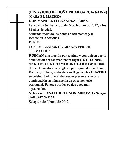 DON MANUEL FERNANDEZ PEREZ