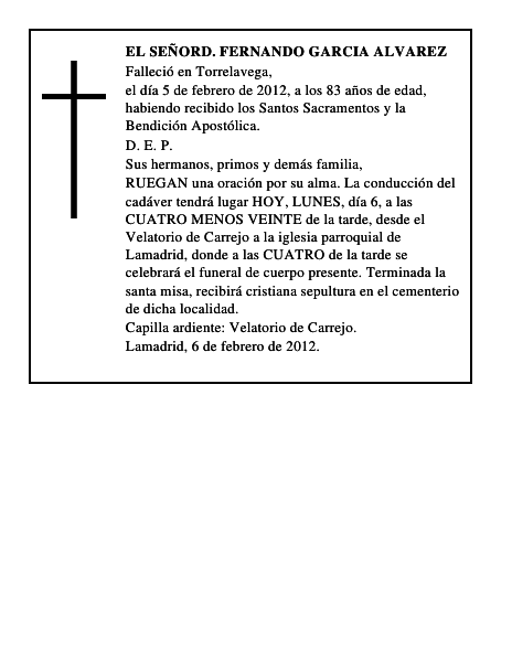 EL SEÑORD. FERNANDO GARCIA ALVAREZ