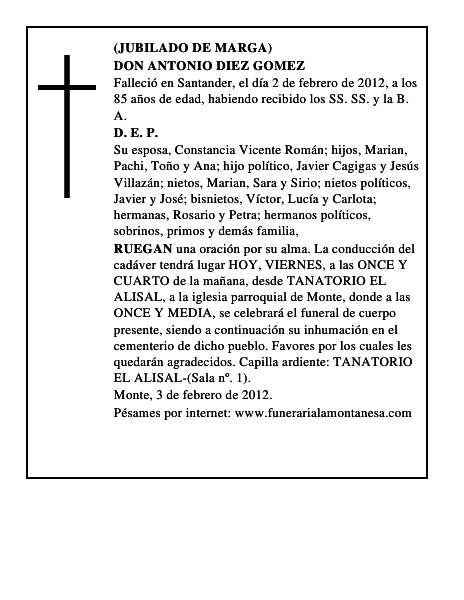 DON ANTONIO DIEZ GOMEZ