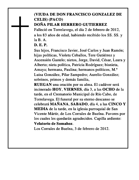 DOÑA PILAR HERRERO GUTIERREZ