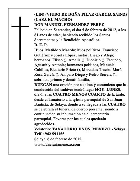 DON MANUEL FERNANDEZ PEREZ